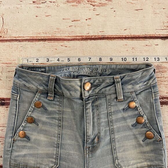 American Eagle Outfitters Super Stretch Flare Jeans Women's Size 0 Long - Picture 7 of 15